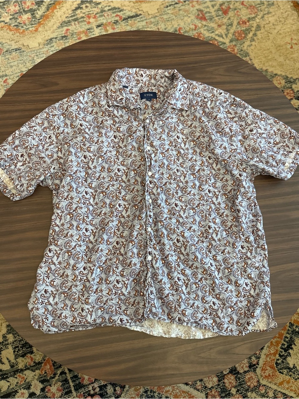 ETON Paisley linen resort shirt 3XL